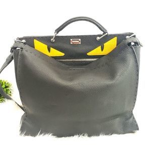 Fendi Peekaboo Monster Selleria Bag in Black AUTHENTIC